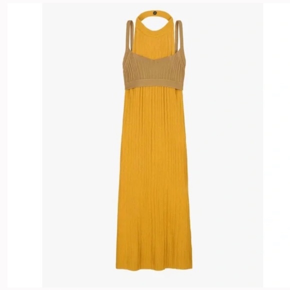 Zara Dresses & Skirts - ZARA DRESS STRPS DRSS 08 SRPLS CURRY - SIZE M REF. 6693/305